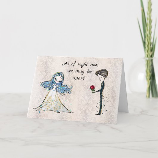 長距離エンチャントカップルのバレンタインデー シーズンカード (正面)