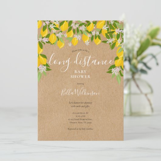 長距離シャワーにおすすめのメール便ラスティックレモン 招待状 (スタンド正面)