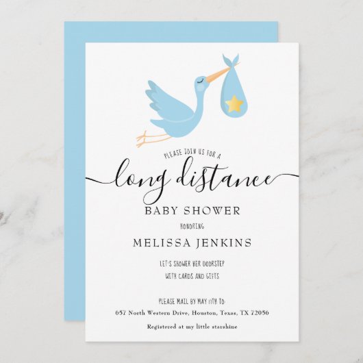 長距離シャワーバイメールブルーストークスター 招待状 (正面/裏面)