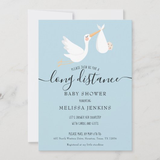 長距離シャワーベビー振り付けメール 招待状 (正面)