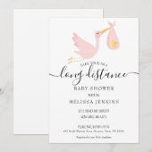 長距離シャワー / メールでお届け ピンクのしずく 招待状 (正面/裏面)