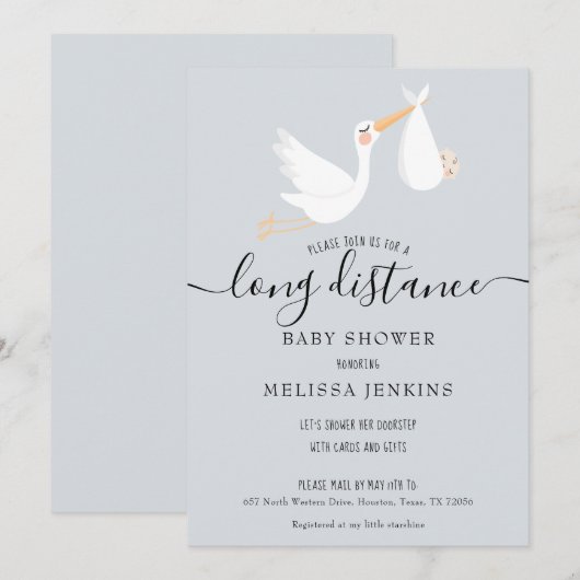 長距離シャワー / メールでお祝い 招待状 (正面/裏面)