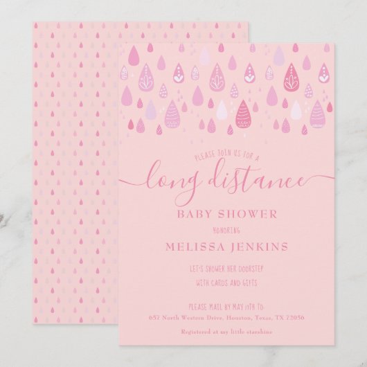 長距離シャワー / メールでのスパークル 招待状 (正面/裏面)