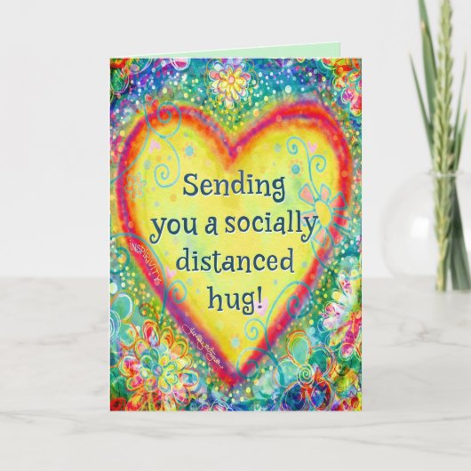 長距離ハグおもしろいのインスピレーションを送信 カード (正面)