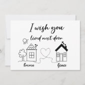 長距離ベストフレンドシップトレンディカード 招待状 (正面)