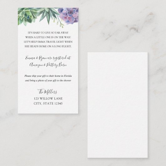 長距離ベビーシャワーの吸盤 エンクロージャーカード (正面/裏面)