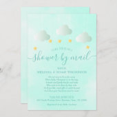 長距離メールによるベビーシャワー男女兼用 招待状 (正面/裏面)