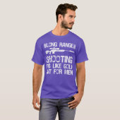 長距離射撃は男性のためのゴルフに似ています B Tシャツ (正面フル)