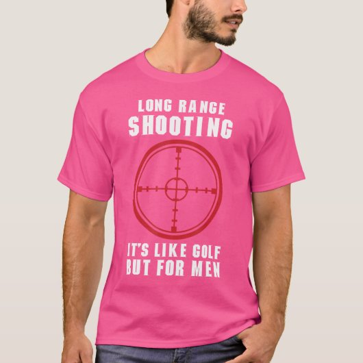 長距離射撃、 発砲ゴルフに似ている男性へが銃 Tシャツ (正面)