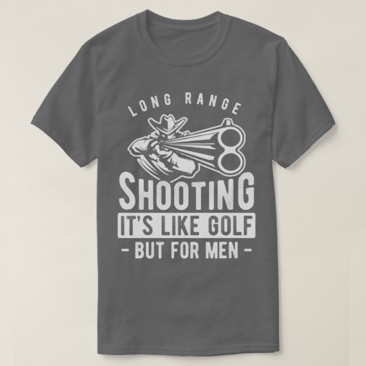 長距離射撃、 発砲ゴルフのように男性へが Tシャツ (デザイン正面)