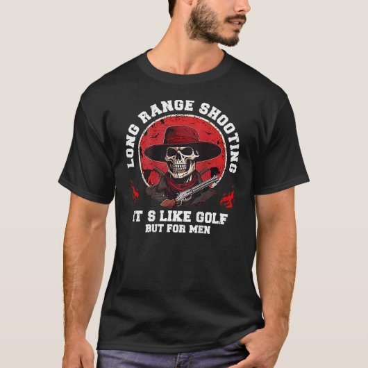 長距離射撃、 発砲ゴルフのように男性へだが Tシャツ (正面)