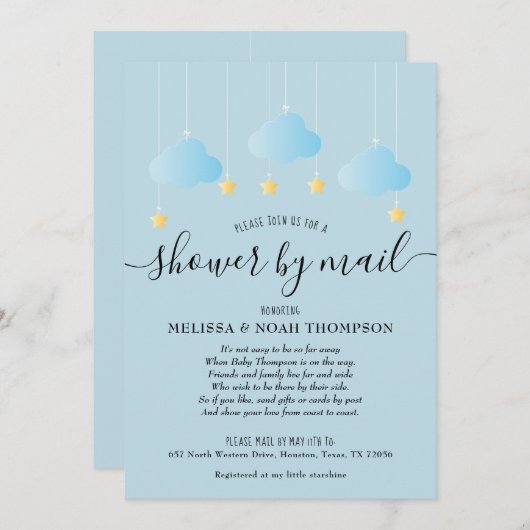 長距離散水器でシャワー 招待状 (正面/裏面)