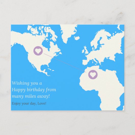 長距離誕生日 ポストカード (正面)