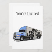 長距離貨物輸送のトラック運送 招待状 (正面/裏面)
