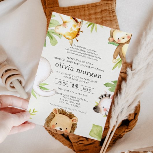 長距離赤ちゃんシャワー(郵便) 招待状