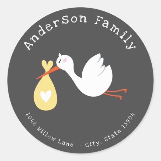 長距離赤ちゃんシャワーbyメールアドレスシール ラウンドシール (正面)