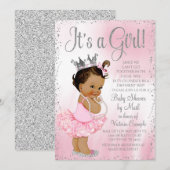 長距離郵便 エスニック プリンセス ベイビー シャワー 招待状 (正面/裏面)