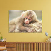 長野市地獄谷雪猿ベビー2 キャンバスプリント (インサイチュ (リビング))