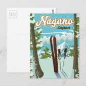長野日本スキーのポスター ポストカード (正面/裏面)