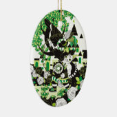 長靴をはいた猫とダイヤル式電話機とオニオオハシ セラミックオーナメント (右)