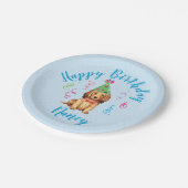 長髪のダックシュント誕生パーティー ペーパープレート (アングル)