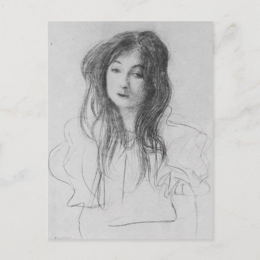 長髪の少女（Gustav Klimt） ポストカード (正面)