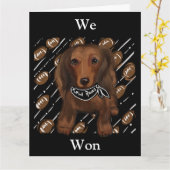 長髪の赤いドキシー カード (黄色い花)