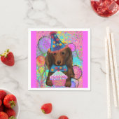 長髪の赤いドキシー スタンダードカクテルナプキン (インサイチュ)