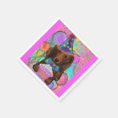 長髪の赤いドキシー スタンダードカクテルナプキン (角)