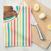 長髪ダシュント明るいレインボーストライプズ キッチンタオル (四つ折り)