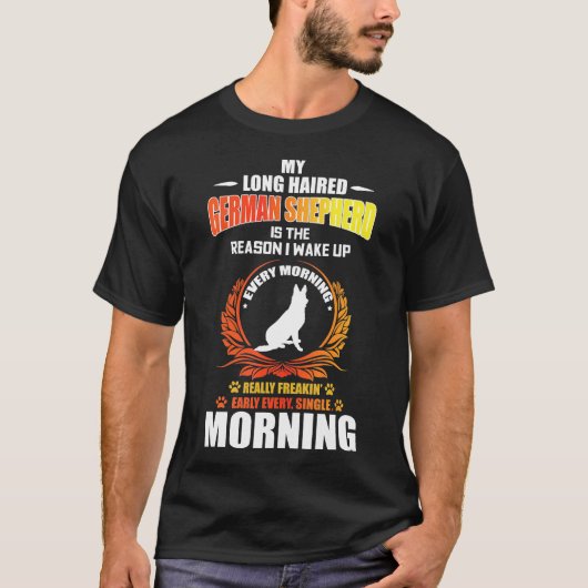 長髪ドイツの羊飼いGsd Tシャツ (正面)