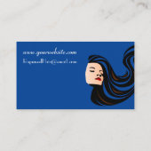 長髪メイクアップブルーの美人 名刺 (裏面)