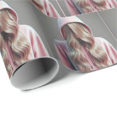 長10代のい金髪の後ろに隠れる ラッピングペーパー (ロールコーナー)