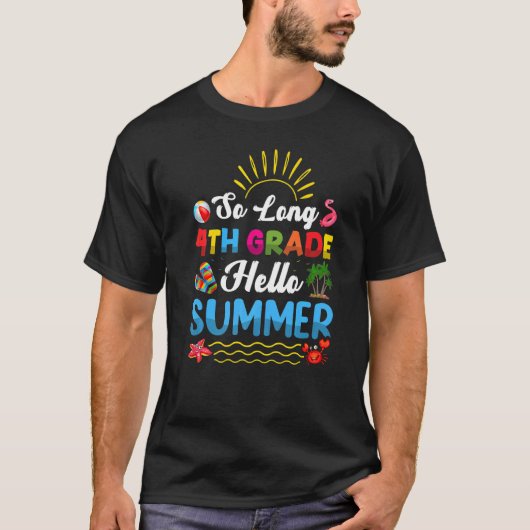長4年生先生学生子供こんにちは夏 Tシャツ (正面)