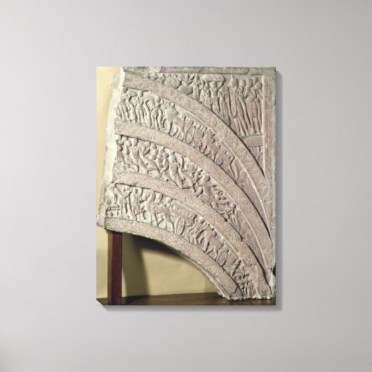 門からのアーチ形、赤い砂岩、マトゥラ。 キャンバスプリント (正面)