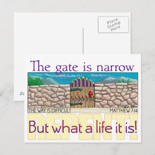 門が狭い ポストカード (正面/裏面)