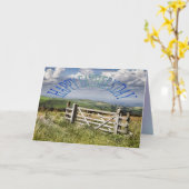 門のある父の日の風景 カード (黄色い花)