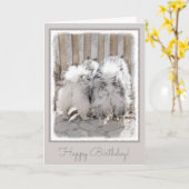 門のキースホ絵画ンズ-オリジナル犬芸術 カード (黄色い花)