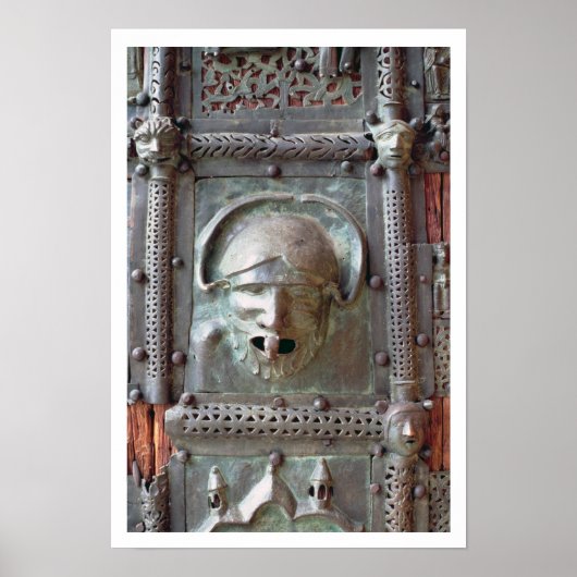 門のドアから離れのガルゴイルのパネル， 1 ポスター (正面)