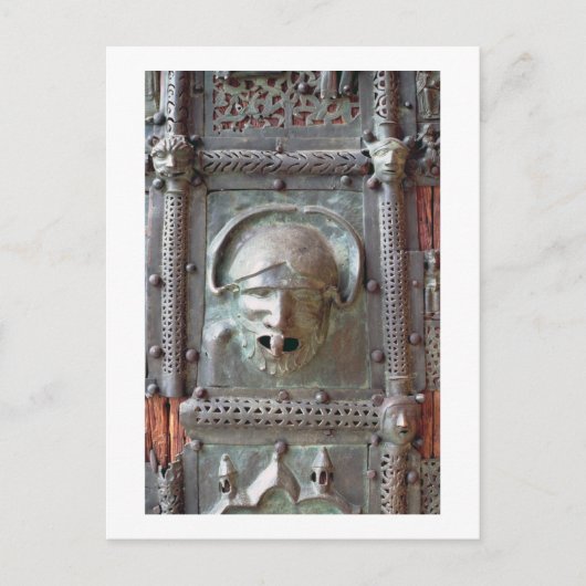 門のドアから離れのガルゴイルのパネル， 1 ポストカード (正面)