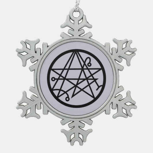 門の合図 スノーフレークピューターオーナメント (正面)