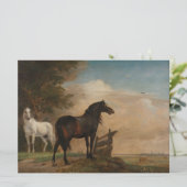 門の近くの牧草地に二頭の馬（パウルスポッター） カード (スタンド正面)