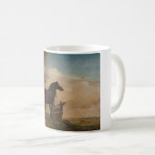 門の近くの牧草地に二頭の馬(パウルスポッター) コーヒーマグカップ (正面右)