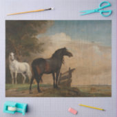 門の近くの牧草地に二頭の馬(パウルスポッター) 薄葉紙 (クラフト)