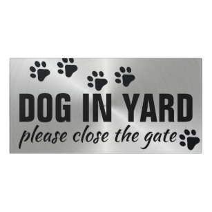 門を閉めて下さい 庭の犬 ドアサイン