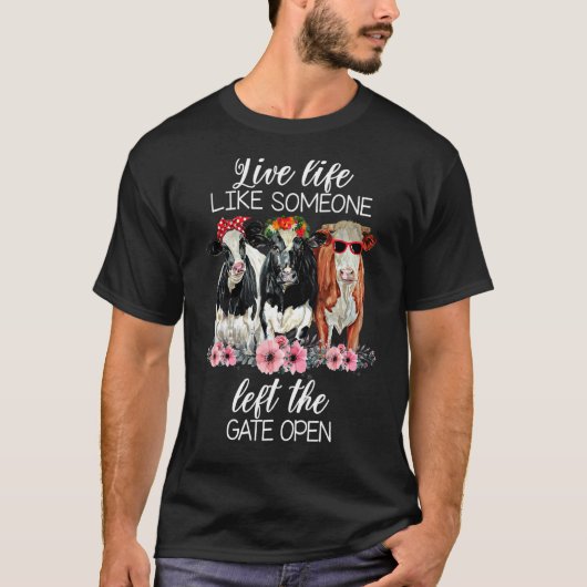 門を開け離れての人生を生きる Tシャツ (正面)