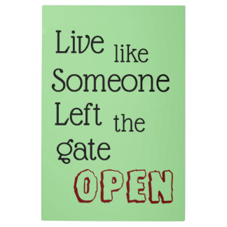 「門を開け離れて人のように生きる」の句 メタルプリント