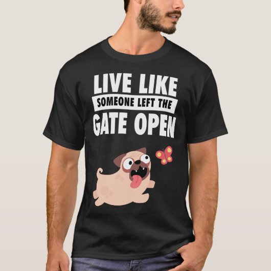 門を開け離れて生きる Tシャツ (正面)