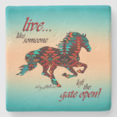 門戸を開け離れた石のコースターのように暮らす ストーンコースター (正面)