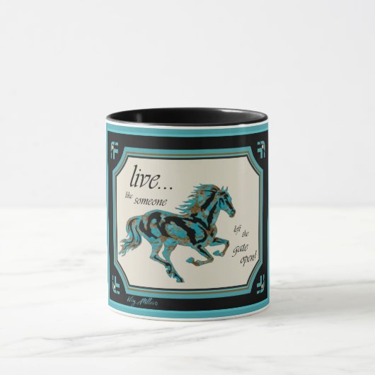 門戸を開け離れてのように生きる マグカップ (中央)